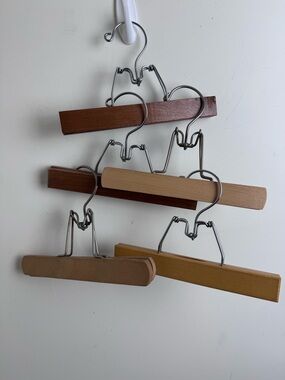 Vintage Wooden Clamp Hangers Lot of 5